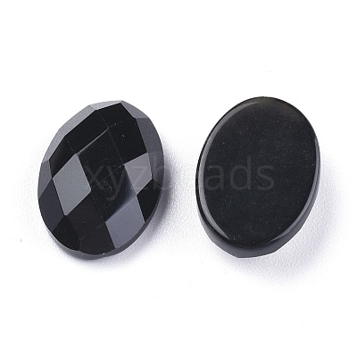 Natural Dyed & Heated Black Agate Cabochons G-G760-A10-1