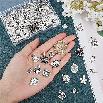 150Pcs 15 Style Tibetan Style Alloy Pendants TIBEP-FH0001-13-1