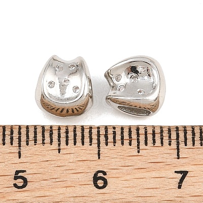 Brass Micro Pave Cubic Zirconia European Beads RB-CBAB488-03P-1