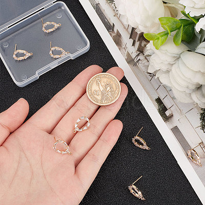 10Pcs Brass Stud Earring Findings KK-BBC0003-71-1