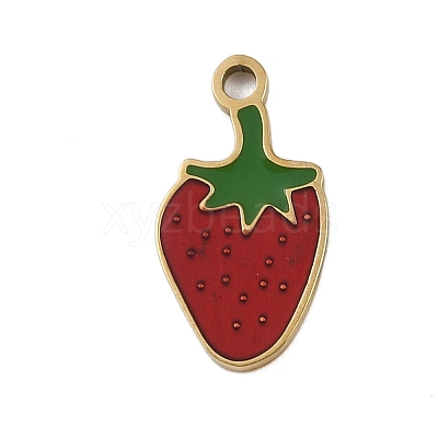 304 Stainless Steel Enamel Charms STAS-I338-01G-06-1