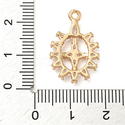 Brass Micro Pave Clear Cubic Zirconia Pendants ZIRC-U003-01G-09-1
