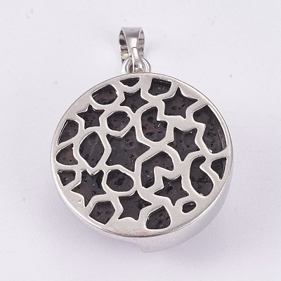 Natural Lava Rock Pendants G-P373-G07-1