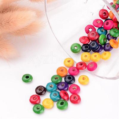 Lead Free Rondelle Natural Wood Beads X-TB139Y-1