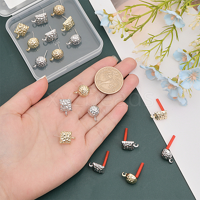 24Pcs 4 Styles Rack Plating Alloy Stud Earring Findings FIND-CA0007-25-1