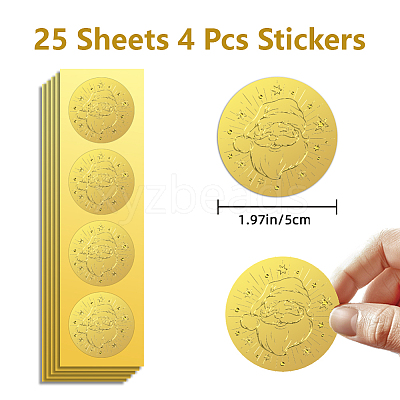 Plastic Self Adhesive Gold Foil Embossed Stickers DIY-WH0211-413-1