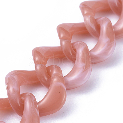 Handmade Acrylic Curb Chains AJEW-JB00591-02-1