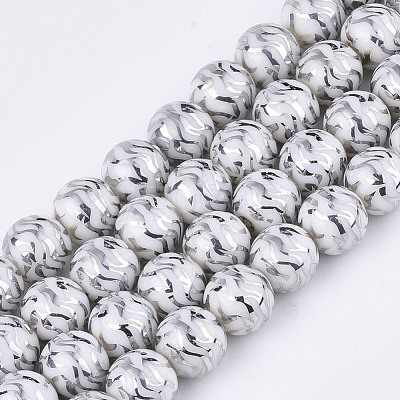 Electroplate Glass Beads Strands EGLA-S177-09B-07-1