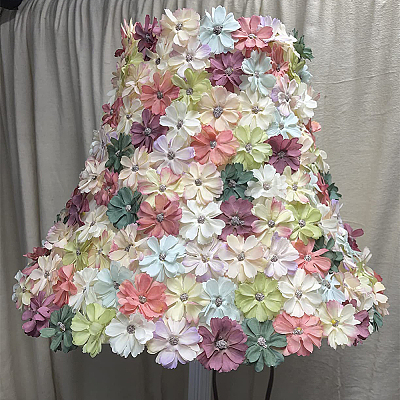 100Pcs 10 Style Silk Cloth Flower DIY-WR0003-92-1