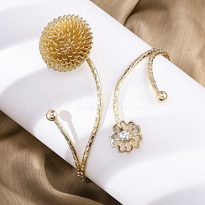 PincushionAlloy Arm Cuff Bangles for Girl Women LS-AJEW-A063-01B-G-1