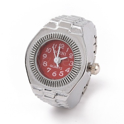 201 Stainless Steel Stretch Watchband Finger Ring Watches WACH-G018-03P-02-1