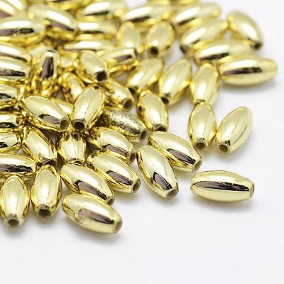 Plating Eco-Friendly Plastic Beads KY-K002-03-8x4mm-G-1