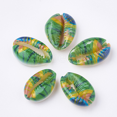 Printed Cowrie Shell Beads SHEL-S274-27-1