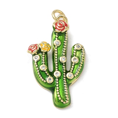 Brass Enamel Pendants KK-B155-21G-1