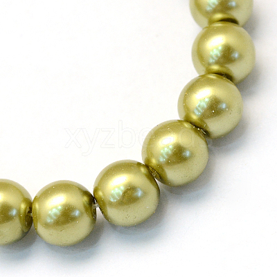 Baking Paint Pearlized Glass Pearl Round Bead Strands HY-Q003-4mm-43-1