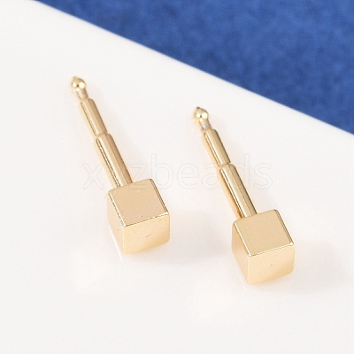 Brass Stud Earrings for Women EJEW-G441-05B-G-1