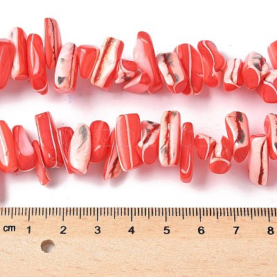 Dyed Natural Trochus Shell Beads Strands SSHEL-C013-09D-1