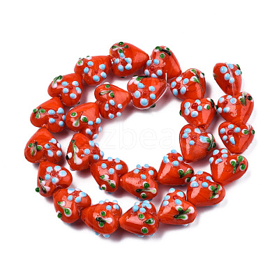 Handmade Bumpy Lampwork Beads Strands LAMP-N029-011D-1