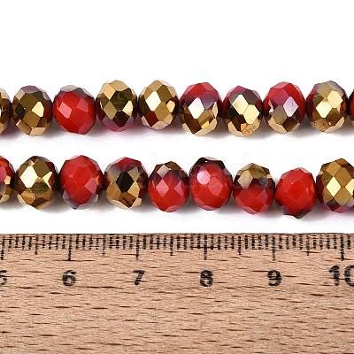 Electroplate Opaque Glass Beads Strands EGLA-A034-P8mm-O10-1