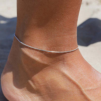 Stainless Steel Snake Chain Anklets for Women WG1529C-03-1
