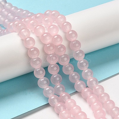 Baking Paint Imitation Jade Glass Round Bead Strands X1-DGLA-Q021-8mm-45-1