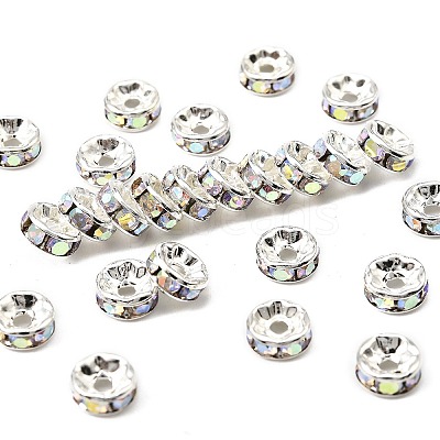 Brass Grade A Rhinestone Spacer Beads RB-A014-Z7mm-28S-1