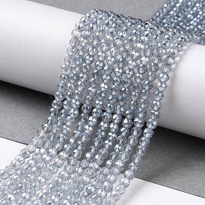 Electroplate Transparent Glass Beads Strands GLAA-H021-01B-FR03-1