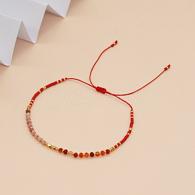 Adjustable Glass Seed Bead Braided Bead Bracelets for Women VT9382-49-1