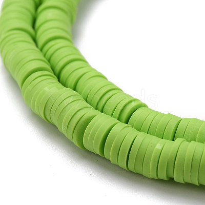 Flat Round Handmade Polymer Clay Beads CLAY-R067-6.0mm-50-1
