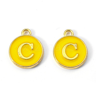 Golden Plated Alloy Enamel Charms X-ENAM-S118-09C-1