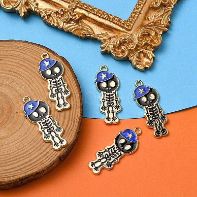 5Pcs Alloy Enamel Pendants ENAM-YW0001-49C-1
