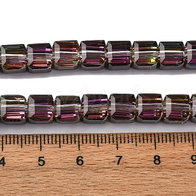 Electroplate Glass Beads Strands EGLA-H108-01A-HP04-1