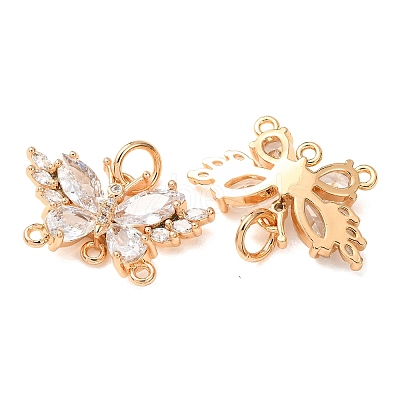 Brass Pave Clear Cubic Zirconia Butterfly Chandelier Component Links CU-CBAEC99-12G-1