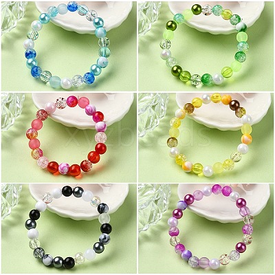 300Pcs 10 Styles Mixed Styles Acrylic Beads MACR-YW0002-99A-1