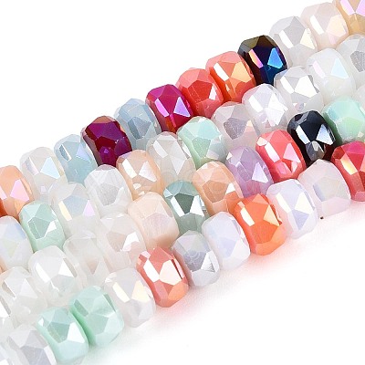 Electroplate Opaque Glass Beads Strands EGLA-N022-05B-A01-1