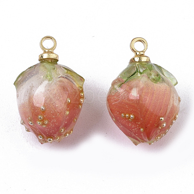 Handmade Flower Epoxy Resin Pendants KY-S163-103B-1
