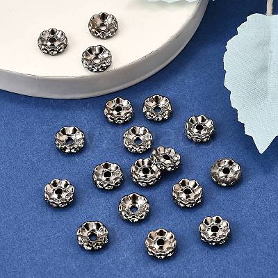 Brass Grade A Crystal Rhinestone Spacer Beads RB-A006-10MM-B-1