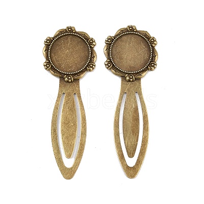 Iron Bookmark Cabochon Setting X-PALLOY-S033-09AB-NR-1