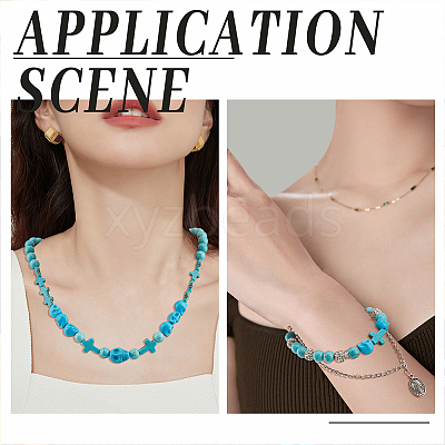3 Sizes Dyed Synthetic Turquoise Beads Strands G-AR0004-83-1
