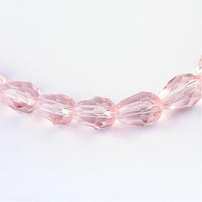 Transparent Glass Bead Strands GLAA-R024-6x8mm-08-1