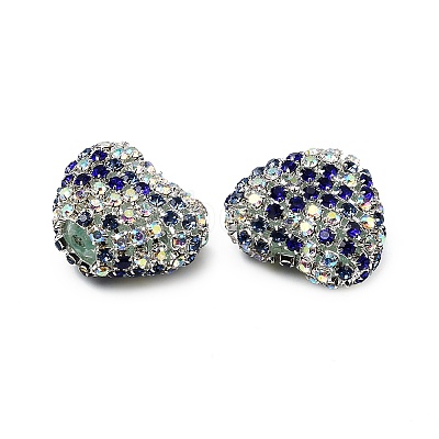 Sparkling Acrylic Heart Beads with Rhinestone Embellishment OACR-NH0001-02A-04-1