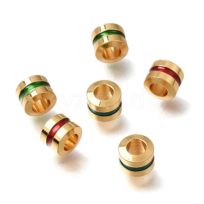 Brass Enamel Beads KK-G605-06G-1