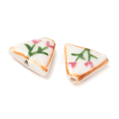 Flower Theme Handmade Porcelain Beads LAMP-D303-06B-02-1