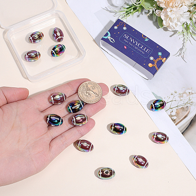 20Pcs 2 Colors Opaque Acrylic European Beads OACR-SC0003-04-1
