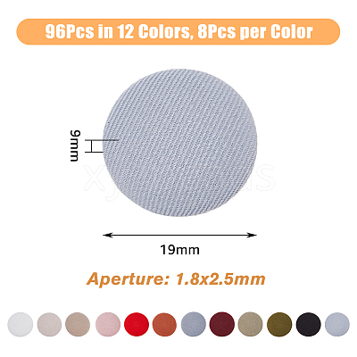 96Pcs 12 Colors 1-Hole Polyester Buttons BUTT-DC0001-03-1