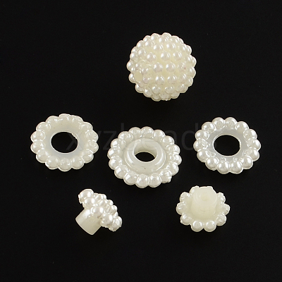 ABS Plastic Imitation Pearl Beads X-MACR-R553-12mm-04-1