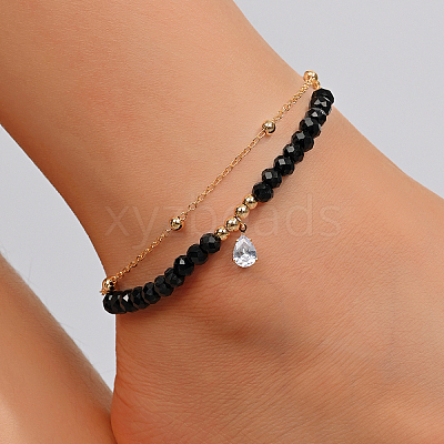 Double Layered Adjustable Beach Anklets KG0991-5-1