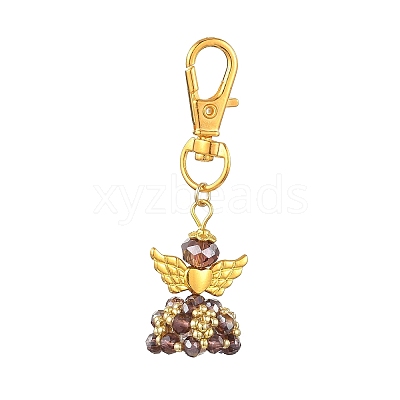 Angel Glass & Alloy Pendant Decorations HJEW-MZ00360-07-1
