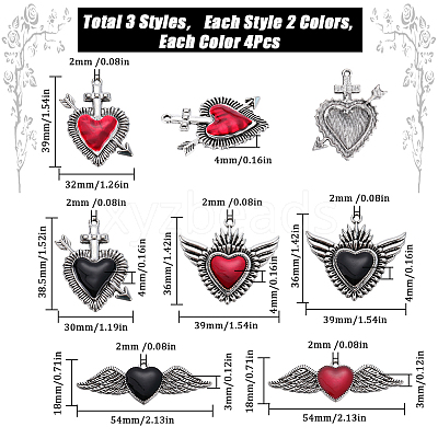 24Pcs 6 Styles Alloy Enamel Pendants ENAM-SC0005-03-1