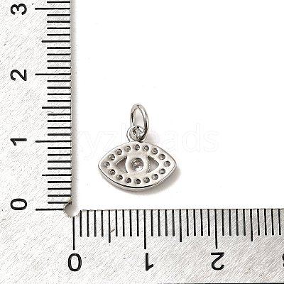 CZ Brass Micro Pave Cubic Zirconia Evil Eye Charms ZIRC-L018-10P-1